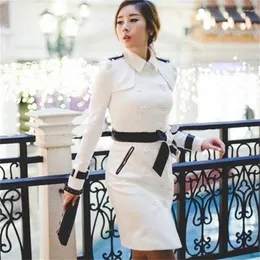 Women's Trench Coats Women's White Spring Coat For Women Ladies Double Breasted Casaco Feminino Female Overcoat Woman Jaqueta Feminina