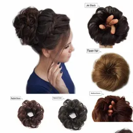 Human Chignons Human Hair Bun Extensions Messy Extensions Wavy Curly Wedding Piece per donne Upgo Donut Chignons Delivery Delivery TopTrimmer Dhpux