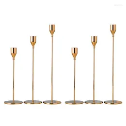 Świece -6pcs/zestaw chiński styl metal prosty złote dekoracja ślubna bar imprezowy salon wystrój domu