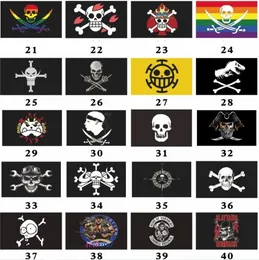 52スタイルJolly Roger Pirate Flag Cross Bone Skull Banner Polyester Halloween Party Bar Club Haunted Mansion Decor 3x5 ft Event Supplies P0928