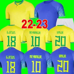 2022 2023 Copa do Mundo Neres Soccer Jersey Brasils Camiseta de Futbol Paqueta Coutinho Camisa de futebol Jesus Marcelo Pele Casemiro Brasil Maillots Sele￧￣o Nacional