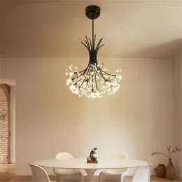 Подвесные лампы Nordic Loft Art Crystal Dandelion люстра современная теплая спальня гостиная кафе G4 Светодиодные светодиоды.