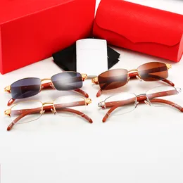 Очки солнцезащитные очки дизайнеры Мужские дизайнерские солнцезащитные очки золотые серебряные металлические деревянные ножки коричневые