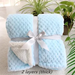 담요 Swaddling 3D Fluffy Super Kids 침대 스프레드 핑크색 Blue Cozy Spring Bedding Quilt Coral Fleece Furry Child Blanket 220927