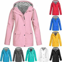 Trench Coats Womens Waterproof Raincoat Ladies Outdoor Wind Rain Forest Jacket Coat Rainy Y2209