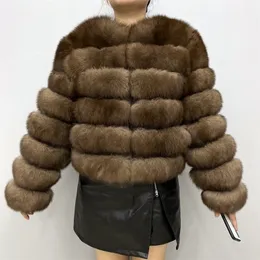 Futro damska sztuczna prawdziwa płaszcz zimowy kurtka Kobieta naturalna duża wełniana futra ulica ciepła długie rękaw kamizelka 220927