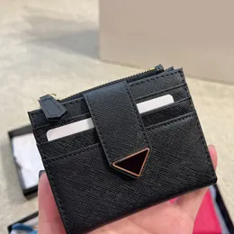Bolsa de bolsa de moeda mini carteira lady embreagem grão de couro genuíno hasp hasp triangle decoração de carta interna carta impressão