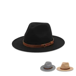 Men Jazz Panama Hat Women Felt Fedora Hats Woman Fedoras Man Trilby Men's Cap Autumn Winter Caps Fashion Accessories