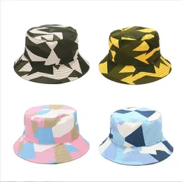 Bucket Hats Floral Flowers Fisherman Hat Double Side Wearing Camouflage Sunshade Caps Spring Summer Outdoor Casual Beach Basin Hat RRB15869