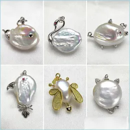 Jewelry Settings Baroque Pearl Necklace Settings S925 Sterling Sier Pendant Diy Animal Women Fashion Jewelry Wedding Gift Drop Deliver Dhqva