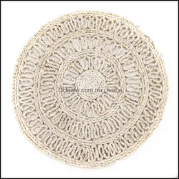 Mats blocos placemats limpo boho para mesa redonda resistente a calor pts sts rústico lugar de fazenda entrega 2021 home jardim cozinha dhra5