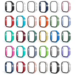 360 Full Cover Hard PC Bumper Proetctive Cases With 9H HD Tempered Glass Film Screen Protector For Apple Watch S8 Ultra 49mm With Retail Package