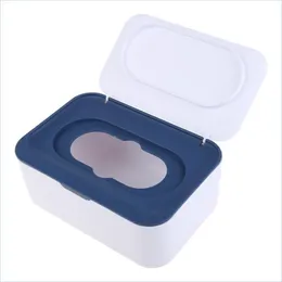 Scatole di fazzoletti Tovaglioli Wet Box Desktop Seal Salviettine per neonati Porta dispenser per la conservazione della carta Antipolvere con coperchio Drop Delivery 2021 Home Gard Dhzfw