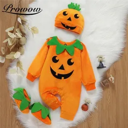 Artırıcılar Pumpkin Grimace Baby's Rompers Festivali Bebek Cadılar Bayramı Kostümleri Sonbahar Kış Borns Tudumlar Çocuklar İçin Kızlar Giyim 220928