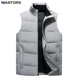 Mens Down Parkas MANTORS Winter Jacket Vest Solid Color White Duck Filling Warm Casual Waistcoat Fashion Sleeveless 220928
