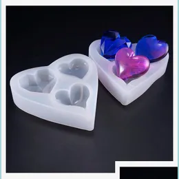 القوالب 3D قلب Sile القالب 3 تجويف قطع سطح شكل راتنج Mod Mod Mork