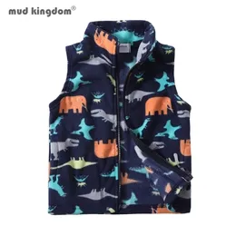 Waistcoat Mudkingdom Kids Vest Jackor Autumn Winter Fleece Children Ytterkläder Rockar Lätt avslappnad söt polka prickar mönster pojkar flickor 220927