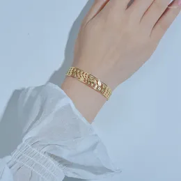 Bangle 2022 Fashion Bangles Stainless Steel Gold Color Hollow Out Style Bracelet For Women Gift Pulseras Charm Bracelets