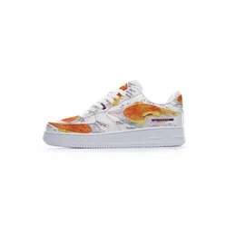 Men Running Sports Custom Shoes Hand Painted Sneakers Orange Women Fashion Casual Trainers