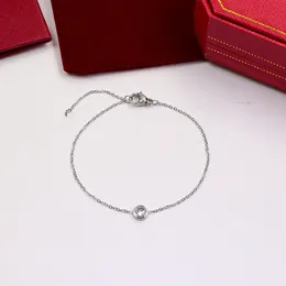 charm link bracelets designer jewellery chains bangle luxury single row drill letter pearl couple chain bracelet titanium steel four-leaf plaid