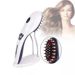 Usb charging scalp vibration massage gadget led laser hair growth comb brush for hair regrowth