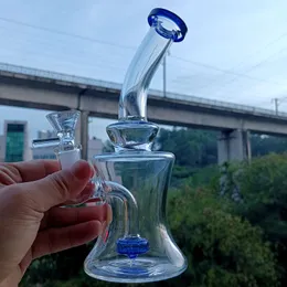 Mini Glass Water Bong Hookahs With Tire Perc 6,5 tum olja Dab Rigs rökrör Shisha
