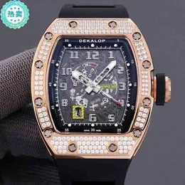 Relojes Reloj de pulsera Diseñador de lujo para hombre Reloj mecánico Richa Milles Reloj de pulsera Hombre Diamante con incrustaciones Importado Mecánico Barril de vino para hombre La 74DZ