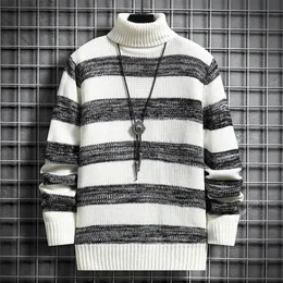 Pulls pour hommes Stretwear Casual Pull pour hommes HighNeck Striped Slim Fit Knittwear 2023 Printemps Pulls pour hommes Pulls Hommes Pull Homme M3XL 220928