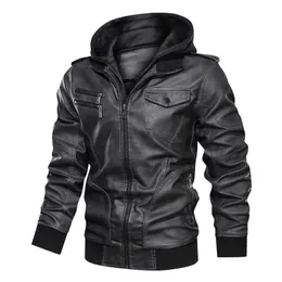 Herrl￤der faux vinterjackor t￤cka motorcylce casual fleece f￶rtjockar motorcykel pu jacka cyklist varm m￤rke kl￤der 220927