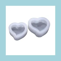 Moldes 3d Sile Heart Mold Resina Jóias pendentes Fazendo Mod Clay Polymer Craft Craft DIY 3 Tamanho Clear Color Drop Delivery 2021 Ferramentas Dhmx8