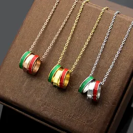 Designer TopsGG mens womens Pendant necklace luxury G check pattern red green dripping oil couple three-ring necklace