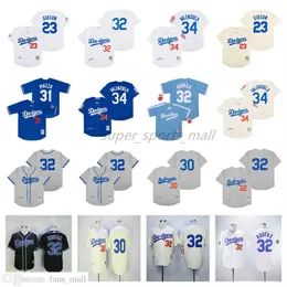 Vintage Movie College Baseball nosi koszulkę 23 Kirk Gibson 31 Piazza 34 Fernando Valenzuela Jerseys Retro 1981 1988