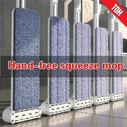 Mopps tvätt för golv mopp självrengöringsverktyg hushåll platt hjälp lat underliv blixtnedslag erbjuder squeeze glid typ 220927