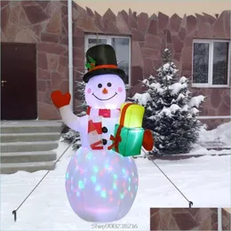 Dekoracja imprezy LED Illumined Inflatible Snowman Air Pump Model Airblown Dolls Toys Birth Christmas S29 20 Dropshipparty Drop d dhrhh