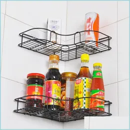 Bathroom Storage Organization Nail- Holder Rack Wall Built-Up Corner Shelf Seasoning Drop Delivery 2021 Home Garden Housekee Organiz Dhuoq