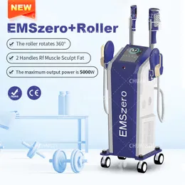 Novo corpo de modelagem corporal de RF azul vertical 2 em 1 dispositivo de rolo emszero aumenta o músculo reduz o salão de beleza com eficiência de gordura 5000W