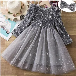 Abiti da ragazza Ragazze Abito natalizio Manica lunga Stampato Fiocco di neve Anno Costume Abiti natalizi Bambini Per Marry Maglione 220927