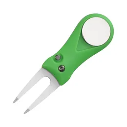 Hot Mini Golf Divot Repair Tool With Pop-Up Button Magnetic Ball Marker Pitch Mark Lightweight Portable Bestest Choice for Professional Golfers H9242