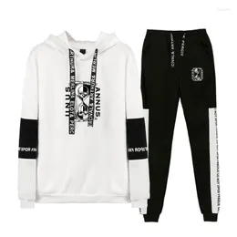 Herrtröjor herrtröjor unus annus hoodie unisex träning två bitar set långärmad kvinnor/mäns jogger byxor tröjor tröjor