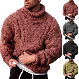 Men's Sweaters Casual Men Turtleneck Sweater Autumn Winter Twist Braid Knit Sweater Turtle Neck Pullover Men Clothing 220928