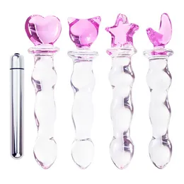 Produkty kosmetyczne Gay Sexy Products Butt Plug Anal Anal Stimulacja Krzyki wibratorowe krystaliczne szklane dildo penis dla kobiet wtyczki analne zabawki