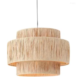 Pendant Lamps Retro Straw Art Rattan Chandelier Bohemia Living Room Hand Woven Restaurant Light Bedroom Lamp