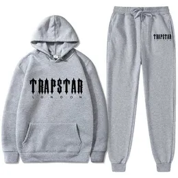 Męski trend dresowy męski Trend Trend Nowe z kapturem Zestaw Bluzy Bluza Bluza Sportowa odzież joggingowa Trapstar Man Ubranie G220928