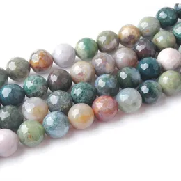 Perline a crimpare sfaccettate tribù indiane agata perline sciolte in pietra naturale per creazione di gioielli accessori per bracciale 4/6/8/10 / 12mm By920 Dro Dhbcr