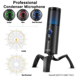 Microphones Q18 Professional Condenser Microphone Gaming Streaming Video Studio USB For PC Computer Recording Mic With RGB Light