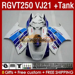 스즈키 RGV250 용 페어링 키트 탱크 SAPC VJ21 RGVT250 RGV-250CC 88 89 차체 159NO.15 RGVT-250 RGV-250 패널 RGVT RGV 250 CC 250CC 1988 페어링 키트 블루 흰색 BLK