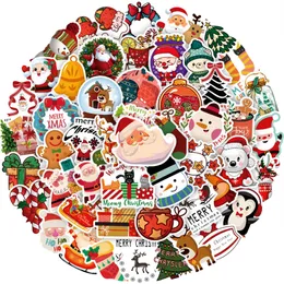50pcs Happy New Year Merry Christmas Stickers Deer Santa Claus Snowman Children Gift Decal DIY for Skateboard Luggage Suitcase