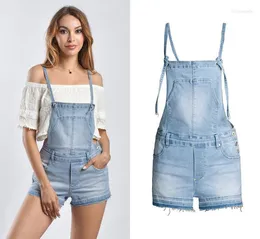 Frauen Shorts 2022 Womens Ankunft Sommer Straps Palysuits Denim Hohe Taille Sling Hosenträger Jeans Overalls Weibliche Cowboy Kurze J2797