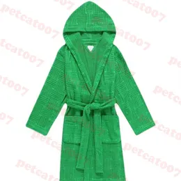 Herr huva pyjamas bomull badrock hem trasa grön mönster kvinnor sömnkläder jacka vinter varm nattkläder