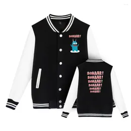 Men's Jackets 2022 Autumn Winter Men's Pilot Couple Baseball Jacket University Varsity Monster Cartoon Print Fashion Kawaii Clothes